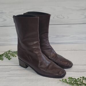 Cole Haan Alanis  Mid-Calf Brown Leather Boots Womens Size 7